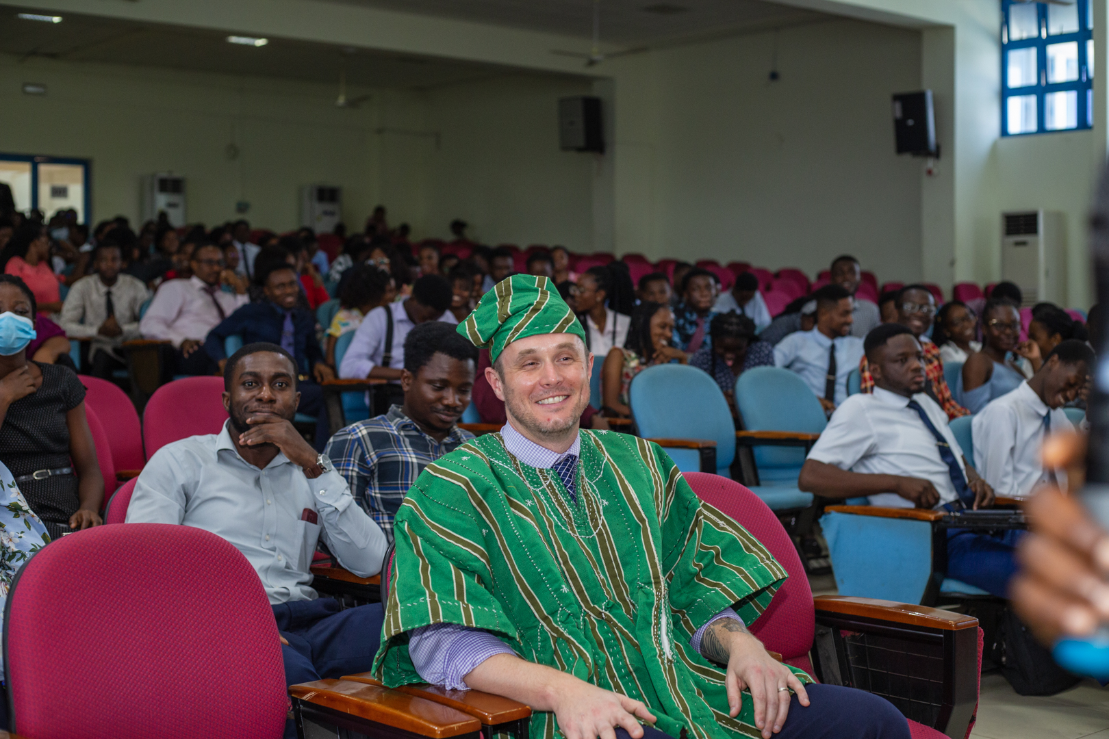 Professor Jon Wietholter in Ghana traditional wear